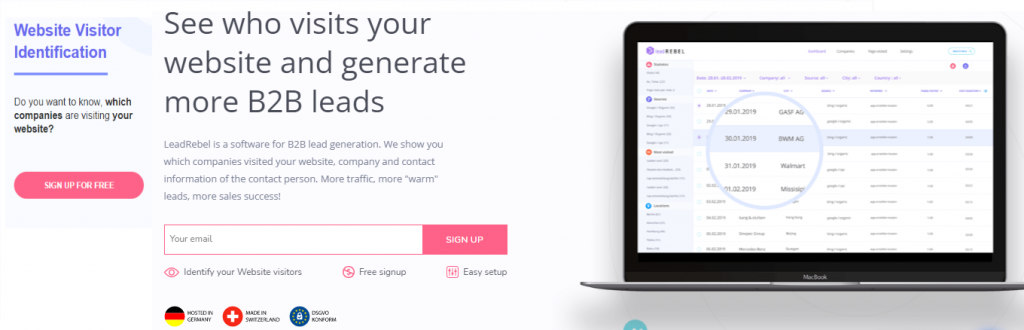 website visitor tracking tool leadrebel