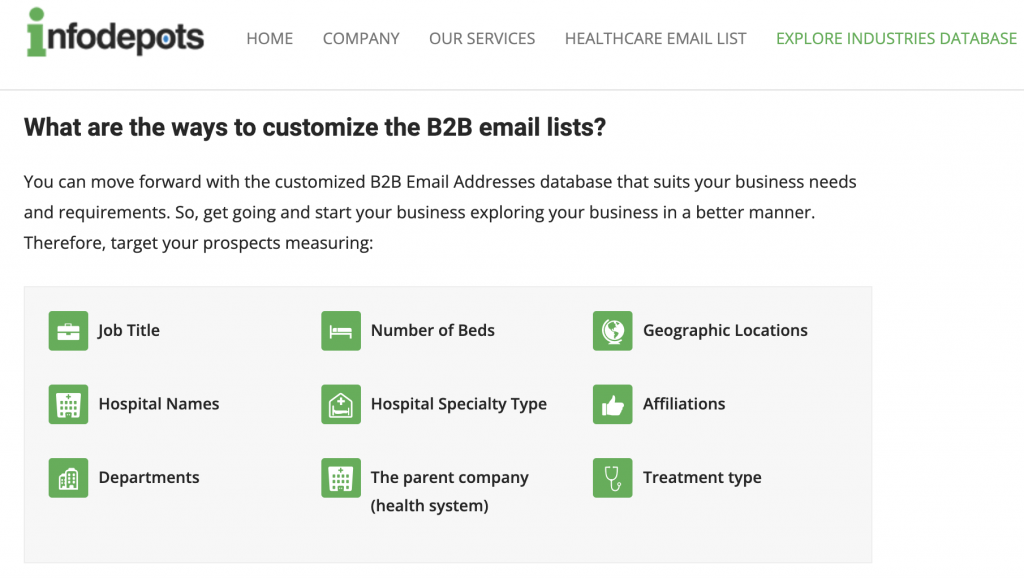 Infodepots and b2b email lists