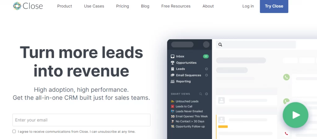 close.io cold email platform